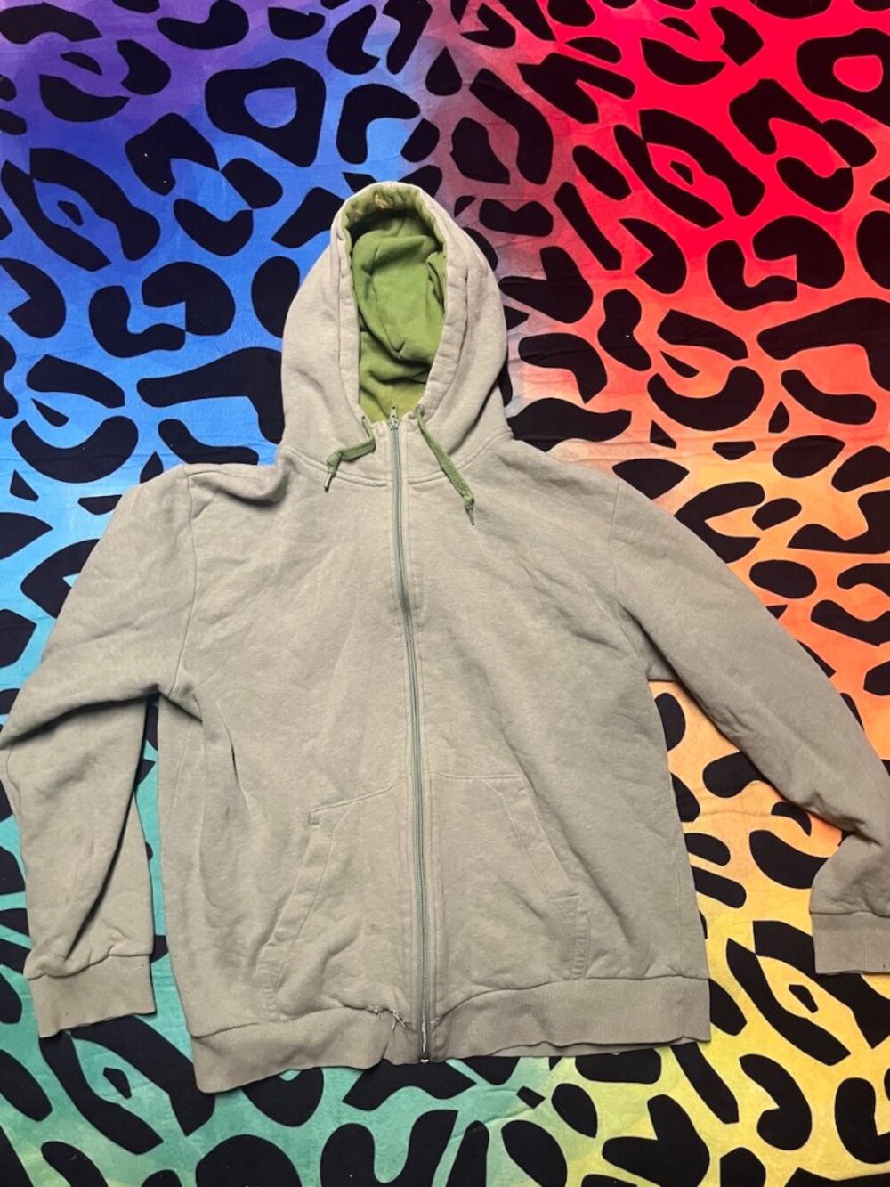 DIVIDED H&M LIGHT GREEN HEAVYWEIGHT HOODIE XL